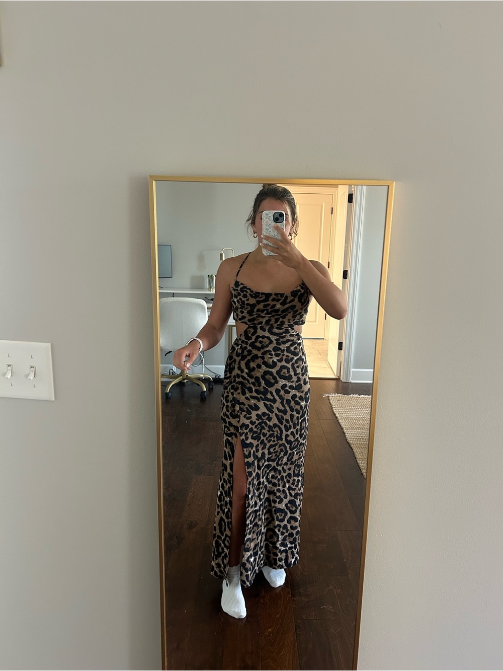 MARBLE Leopard Print Dress in Brown and Black
